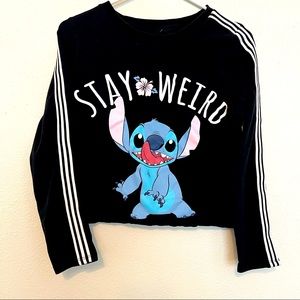 Disney Stitch stay weird crop top M